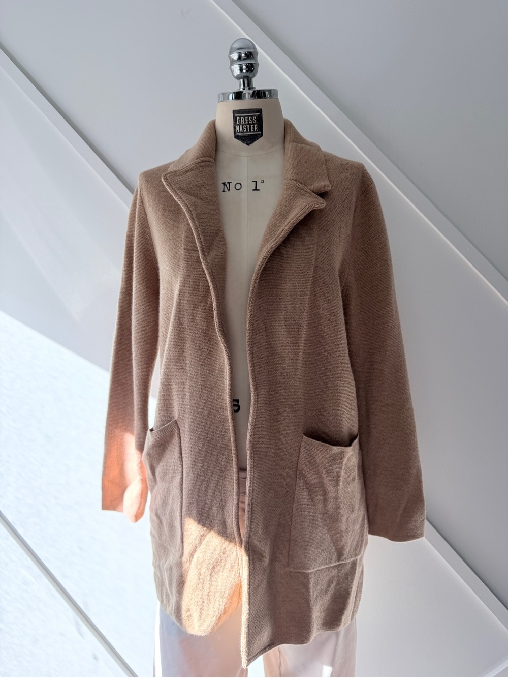 J.Crew Sophie Open Front Sweater Blazer Cardigan XS Camel Wool